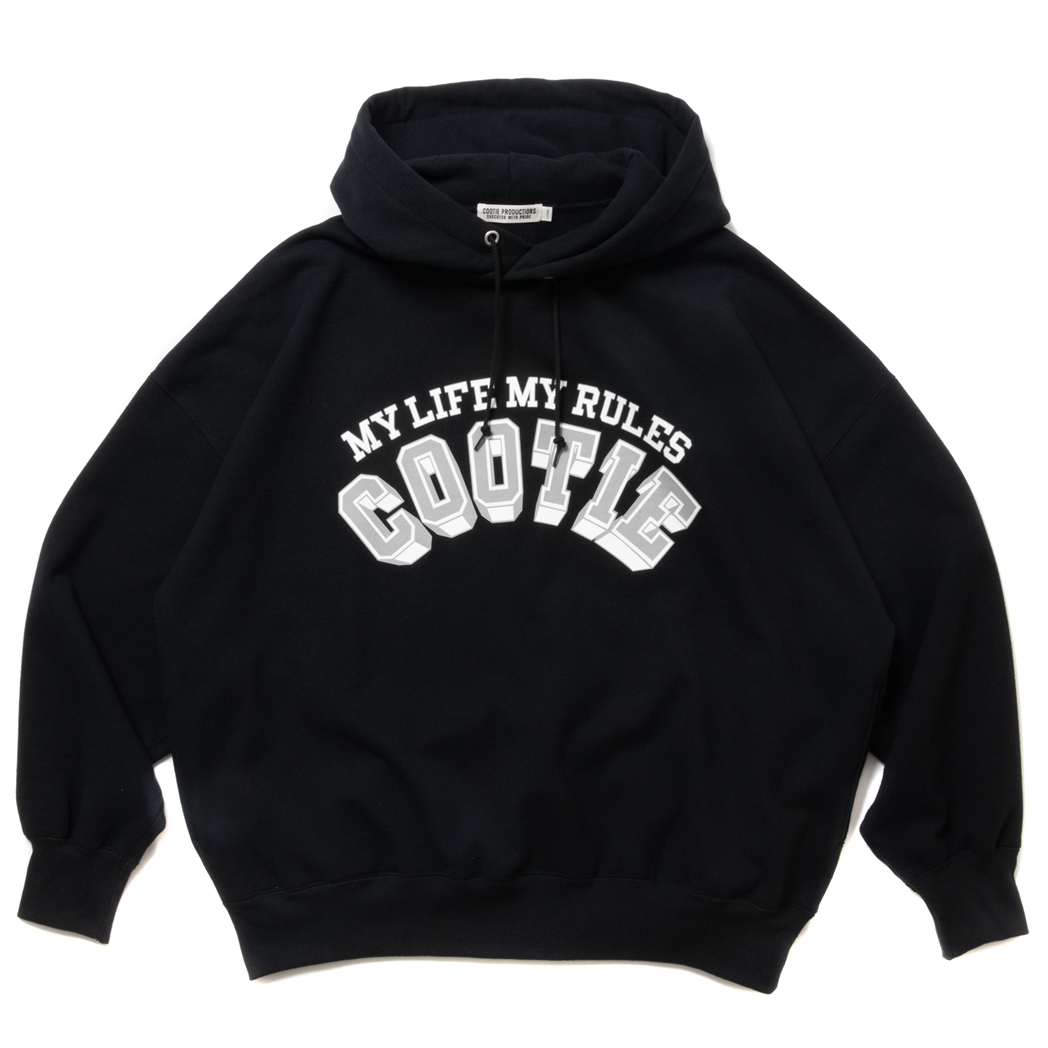 COOTIE PRODUCTIONS/Open End Yarn Print Sweat Hoodie（Black