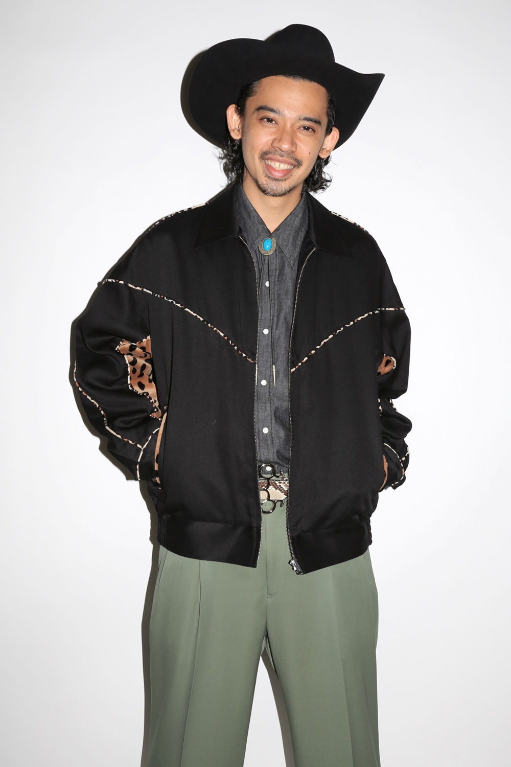 WACKO MARIA/LEOPARD WESTERN JACKET（BLACK）［レオパードウエスタン