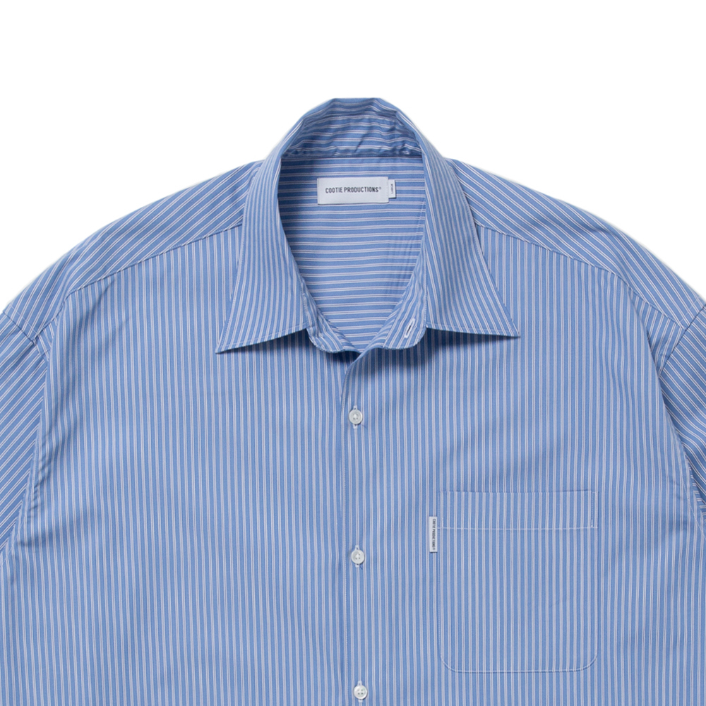 COOTIE PRODUCTIONS/Stripe Broad Oversized L/S Shirt（Blue