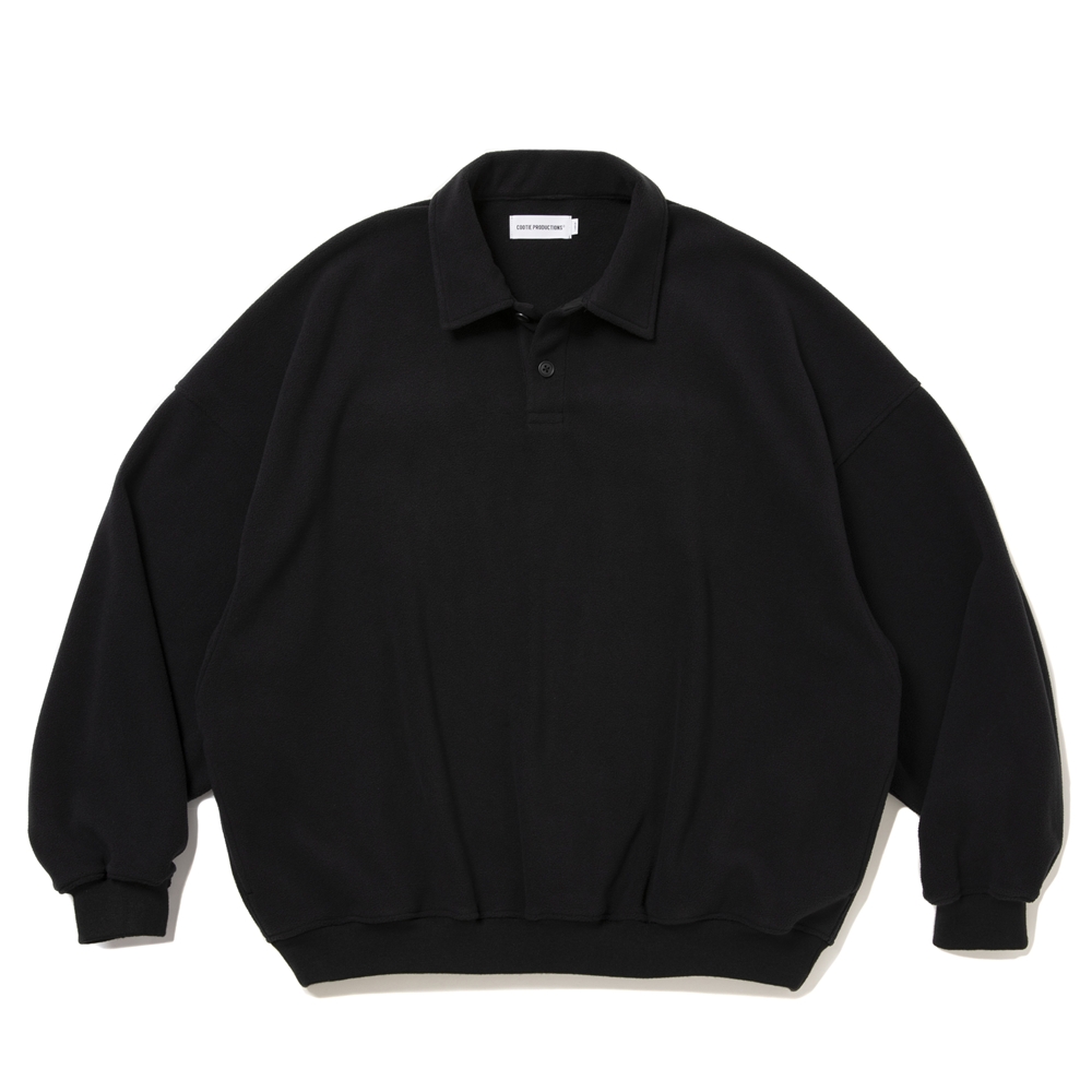 COOTIE PRODUCTIONS/Fleece Sweat Polo Shirt（Black）［フリースポロ