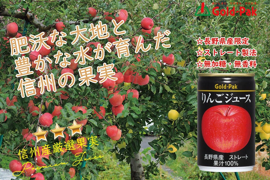 ゴールドパック 長野県産りんごジュース ストレート100％ 160g×20本