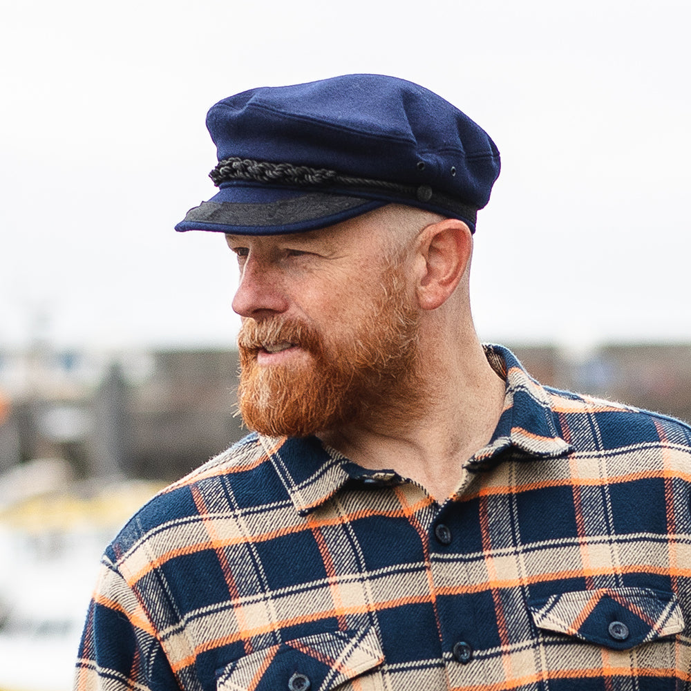 Classic Wool Greek Fisherman Cap - Navy Blue – Jaxon & James