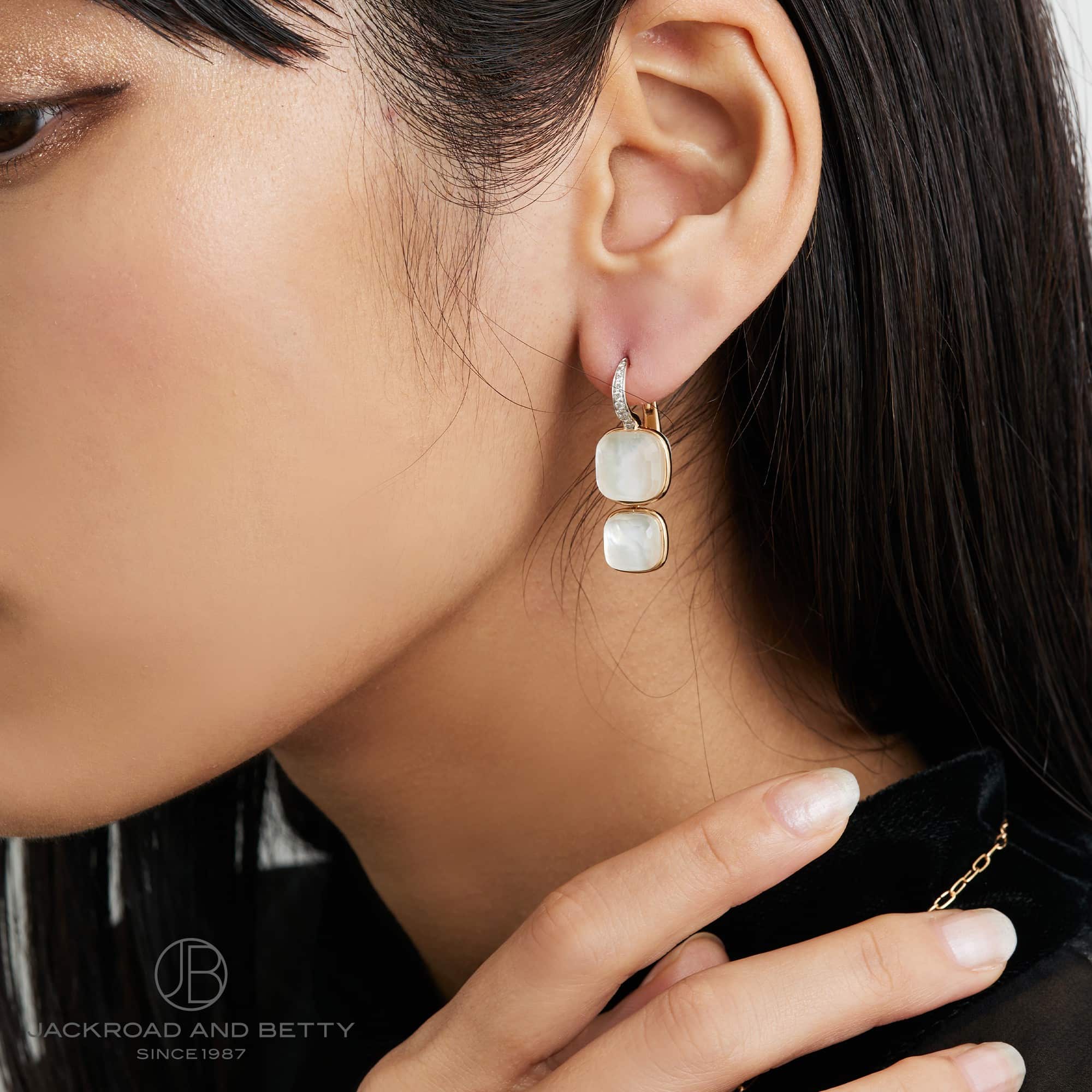 ホワイトトパーズ ヌード イヤリング[POC2025_O7WHR_BTBMP_0] White