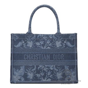 ブックトート デニムマルチ ミディアム ブルー 青[M1296ZJAS] Dior