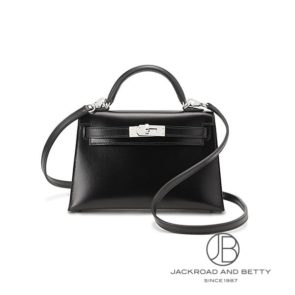 ミニケリー2 外縫い ノワール ブラック 黒[] Mini Kelly2 Noir Black