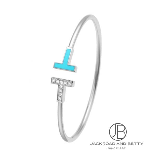 Tワイヤー ダイヤモンド＆ターコイズ ブレスレット M WG[64029037] T