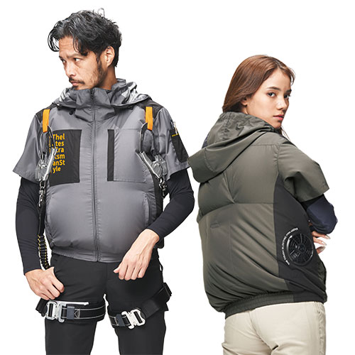 7745 [アタックベース] 空調風神服 The toughチタン半袖ジャケット