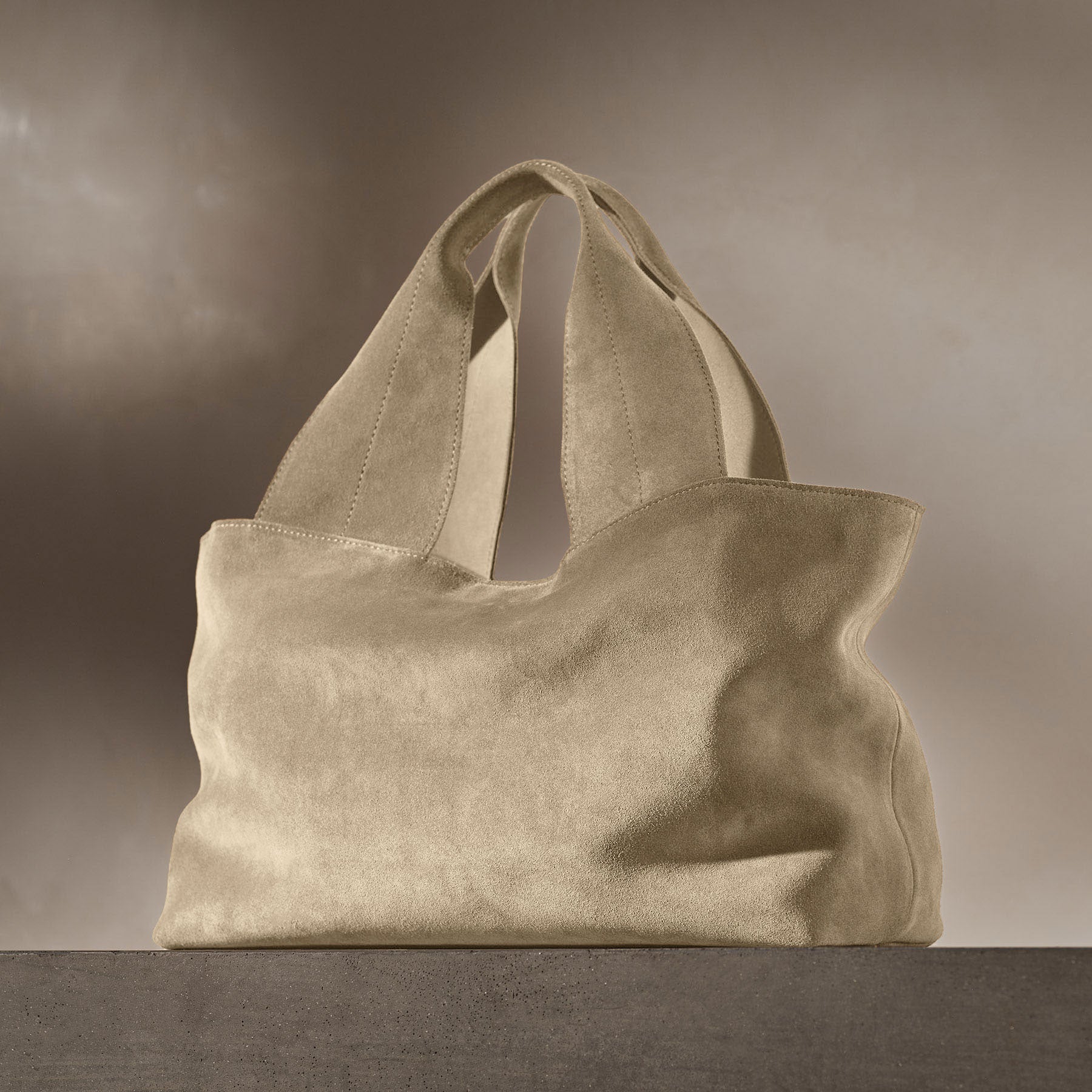 Suede Tote Bag - Sand | James Perse Los Angeles