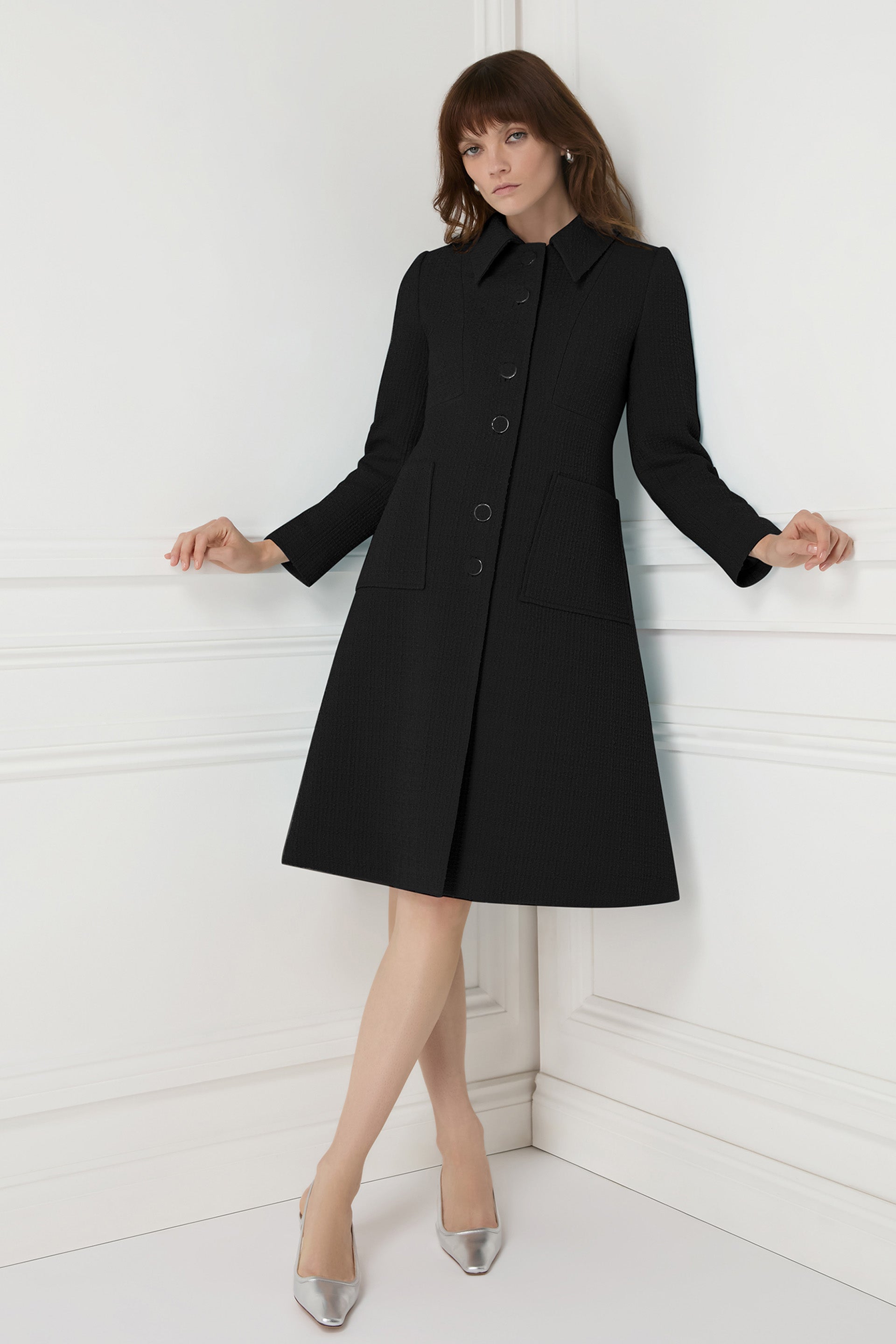 Verona Tweed Coat - Black – Jane Atelier
