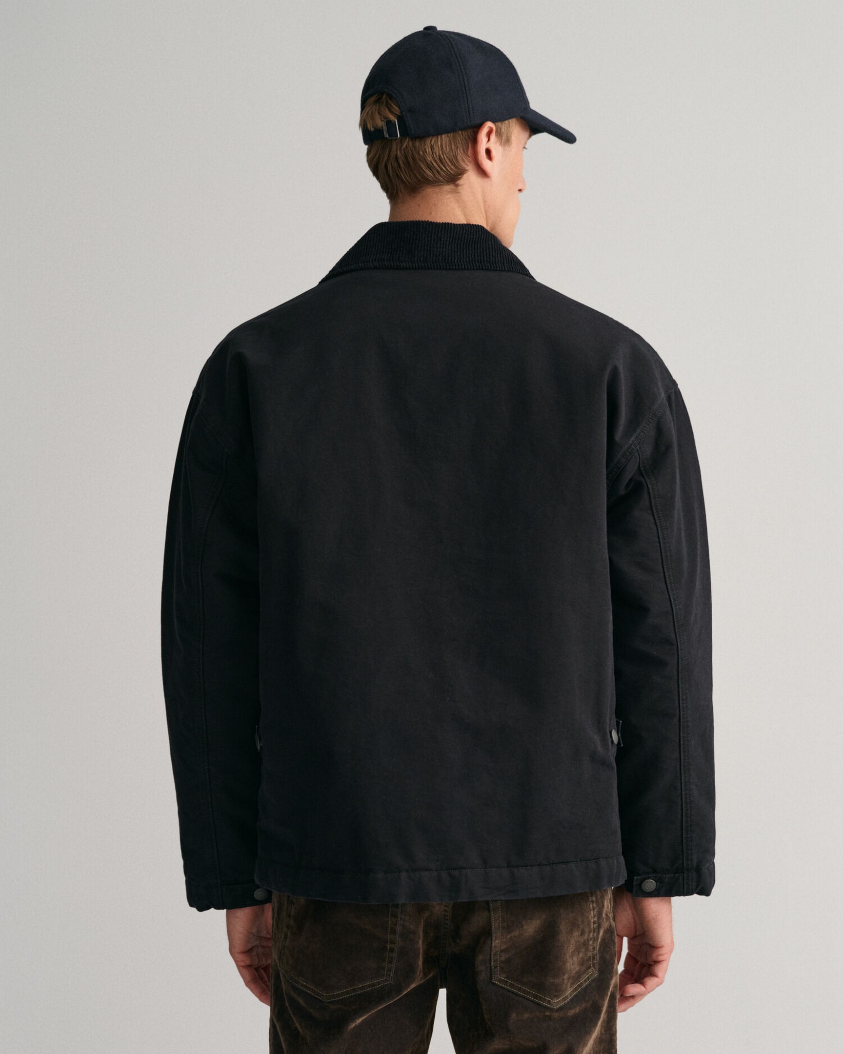 Gant Oversized Boxy Padded Work Jacket Black | Jan Rozing Men's
