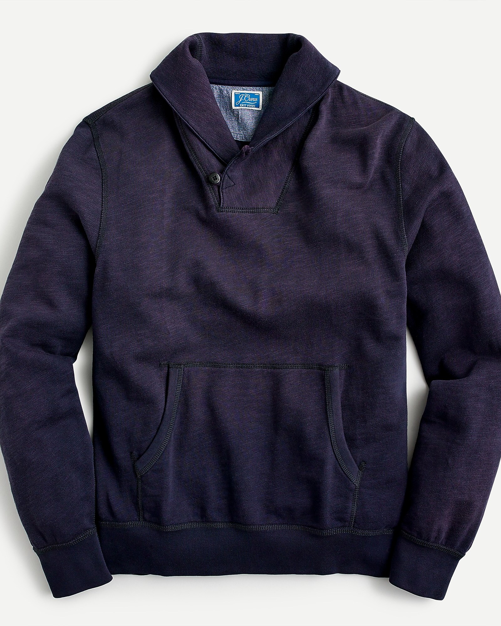 Lightweight Sunfaded French Terry Shawl-collar Sweatshirt For Men