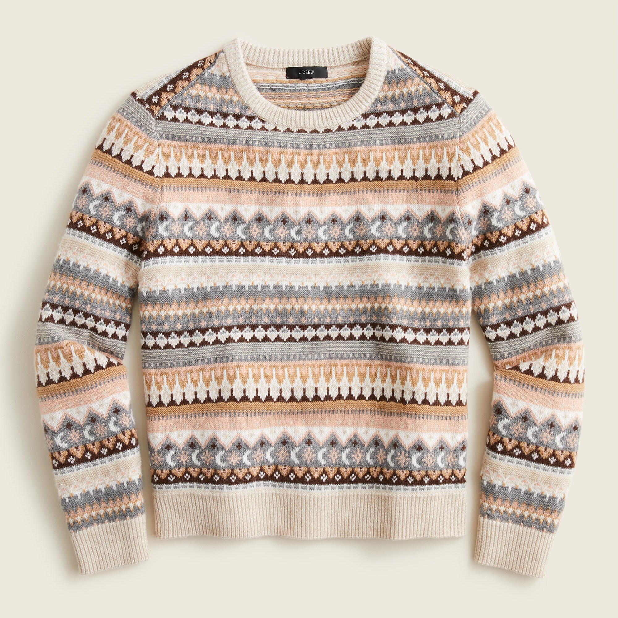 Fair Isle Cropped Crewneck Sweater For Women | J.Crew