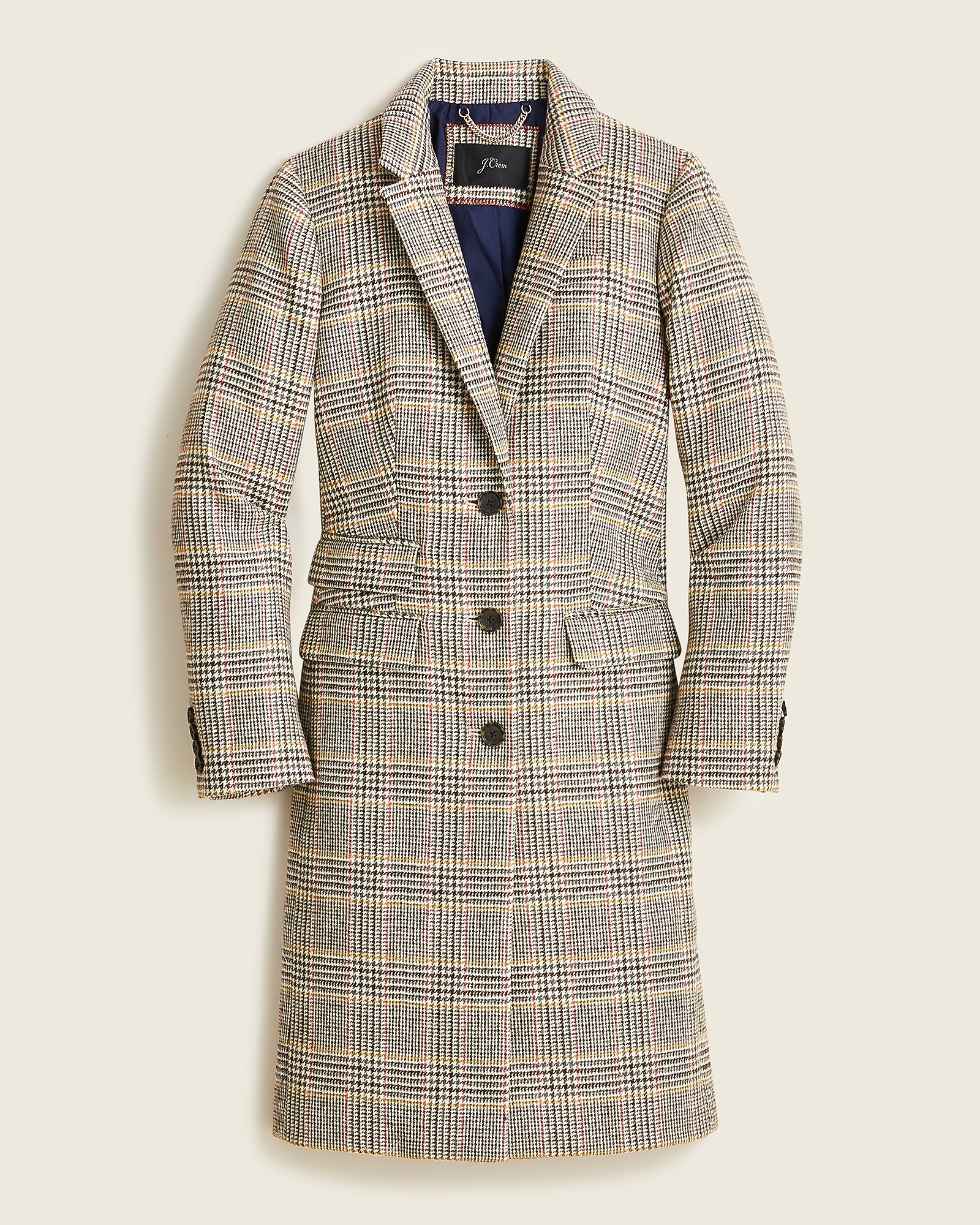 Dalton Topcoat In Glen Plaid English Wool For Women | J.Crew