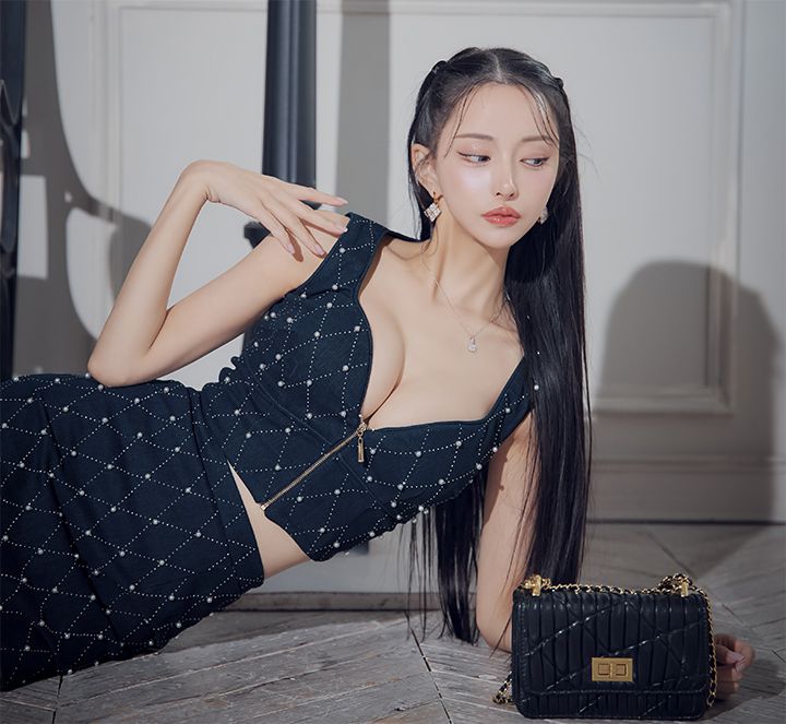 送料無料！】格子柄セットアップタイトミニドレス/キャバドレス【XS-L