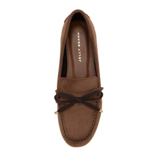 リボンスエードモカシンシューズ(24.5cm 豹柄): スニーカー/ローファー