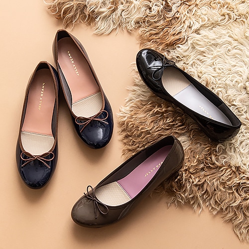 晴雨兼用】【急な雨にも安心】レインモールドソールバレエシューズ