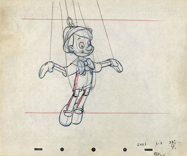 ◇「ピノキオ」 2次元の絵に3…：ディズニーの魔法約500点が集結