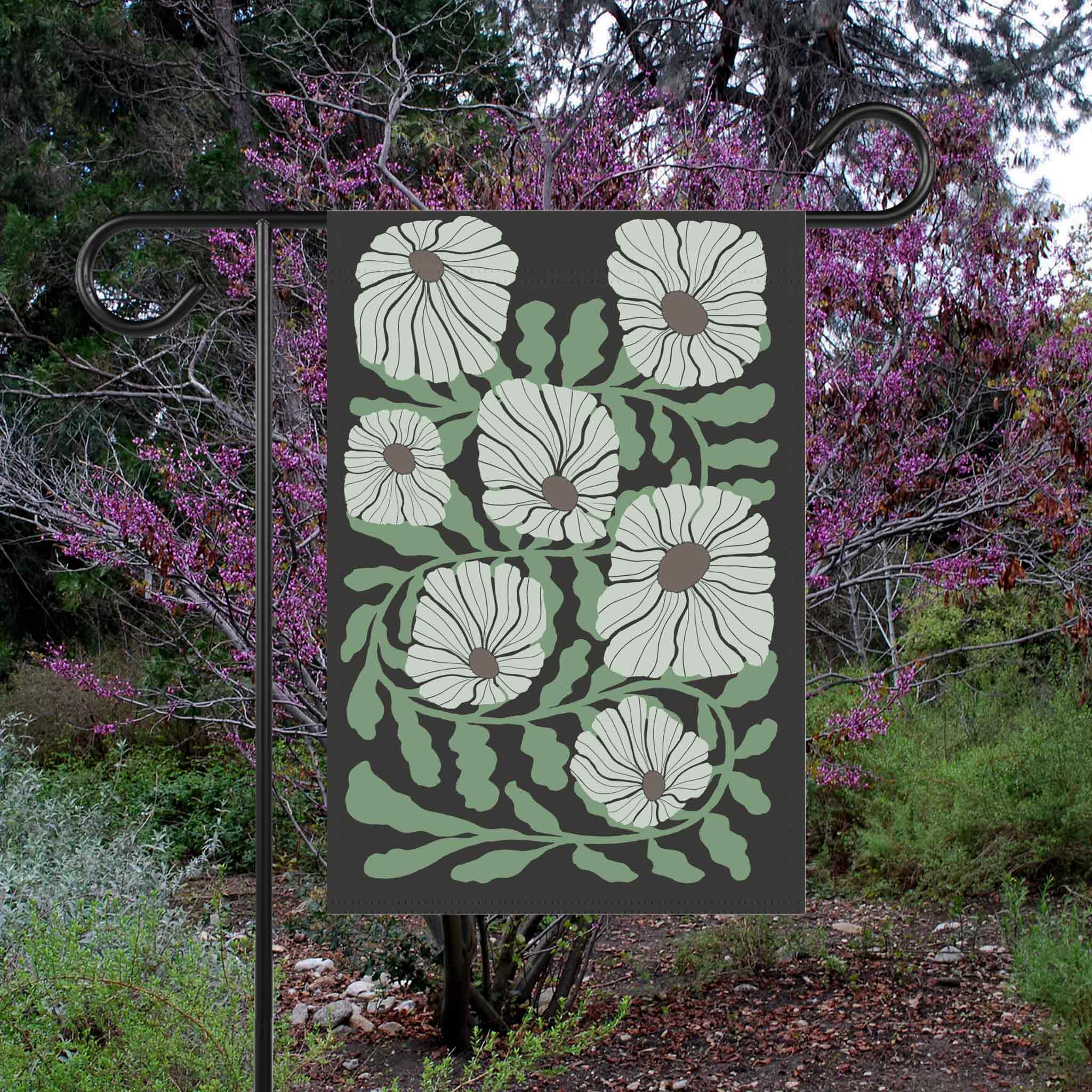 Botanical Matisse Flower Flag Banner, Flower Market Boho Gardener