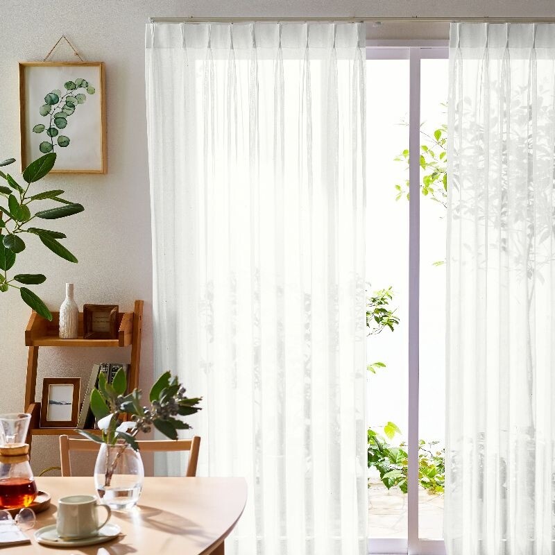 チェスター カフェカーテン JE-88000 ホワイト ｜ジャストカーテン