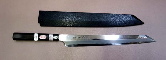 剣型柳刃 飛燕 青二鋼 黒丹八角柄