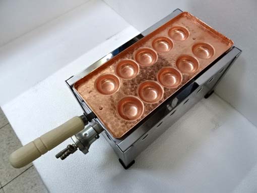 明石焼き器（手打ち銅板鍋付） 10穴x1連