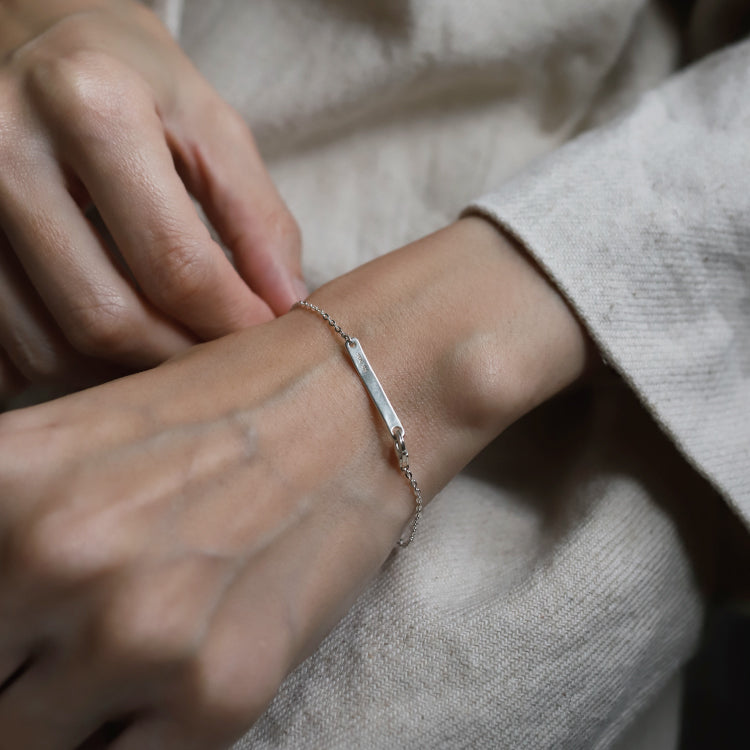 フラットケーブルチェーンブレスレット SV