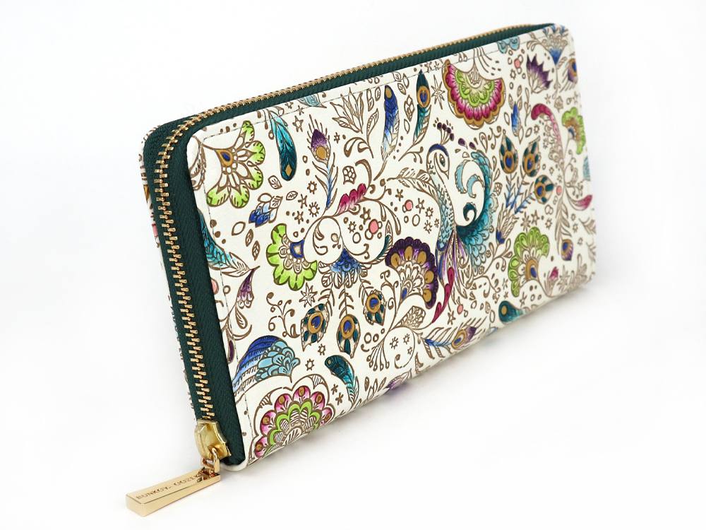孔雀 ぐるっとファスナーの長財布［t］