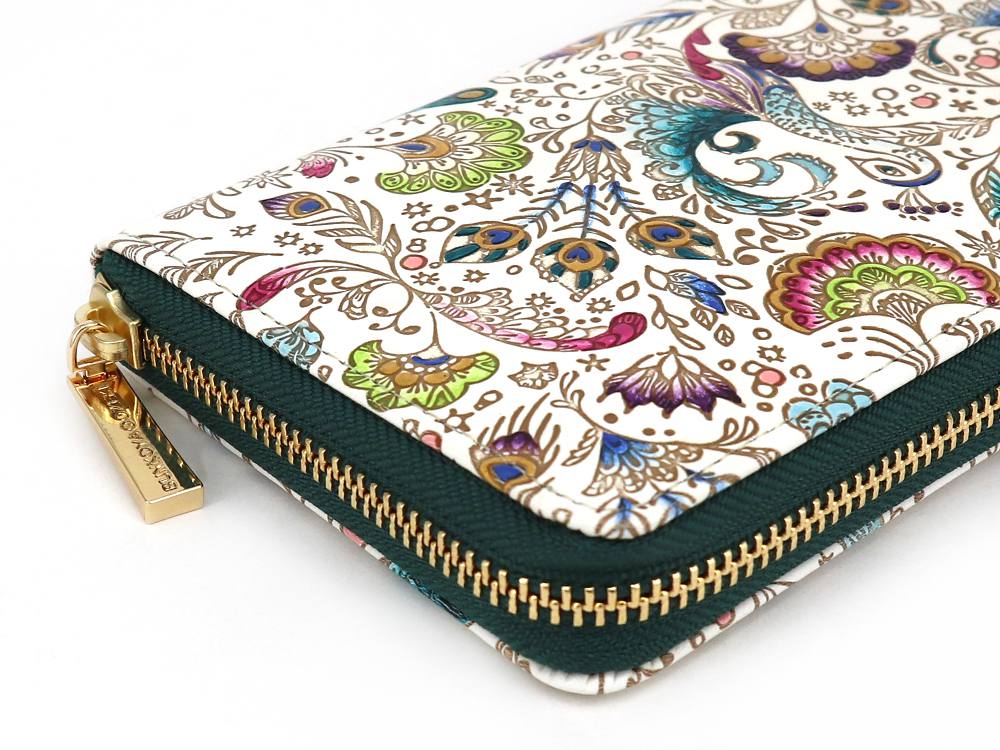 孔雀 ぐるっとファスナーの長財布［t］