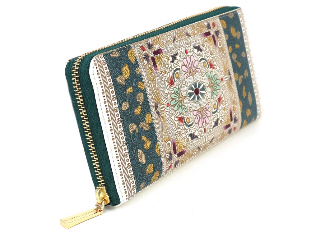 黄金のタピ ぐるっとファスナーの長財布 (金唐柄)［t］