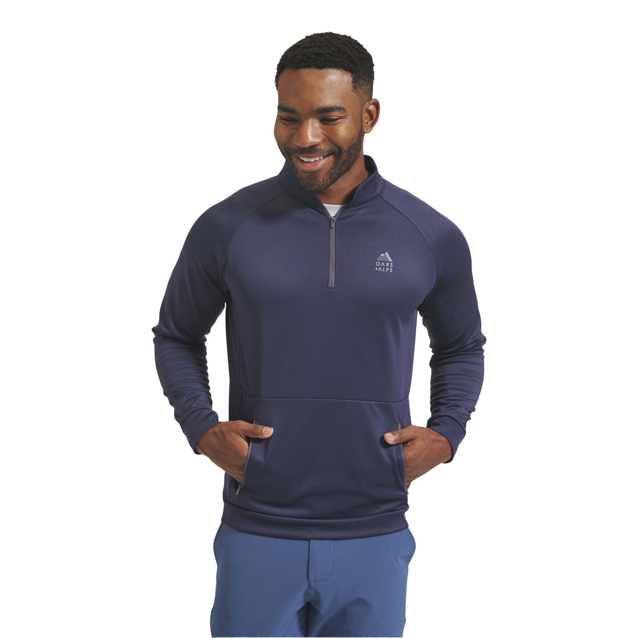 Oars + Alps x Mizzen+Main Navy Blue Athletic Quarter Zip | Oars +