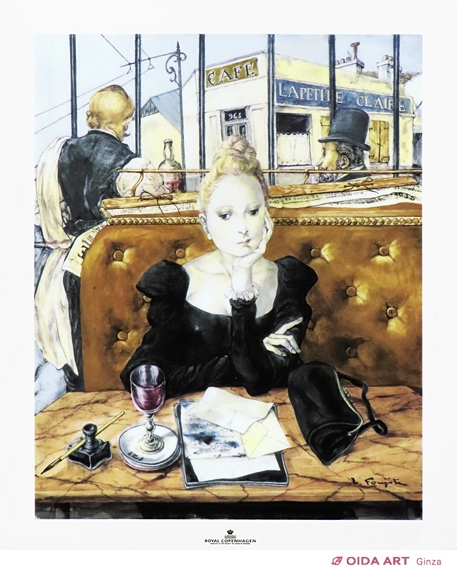 藤田嗣治 カフェにて（ロイヤルコペンハーゲン） | 絵画など美術品の