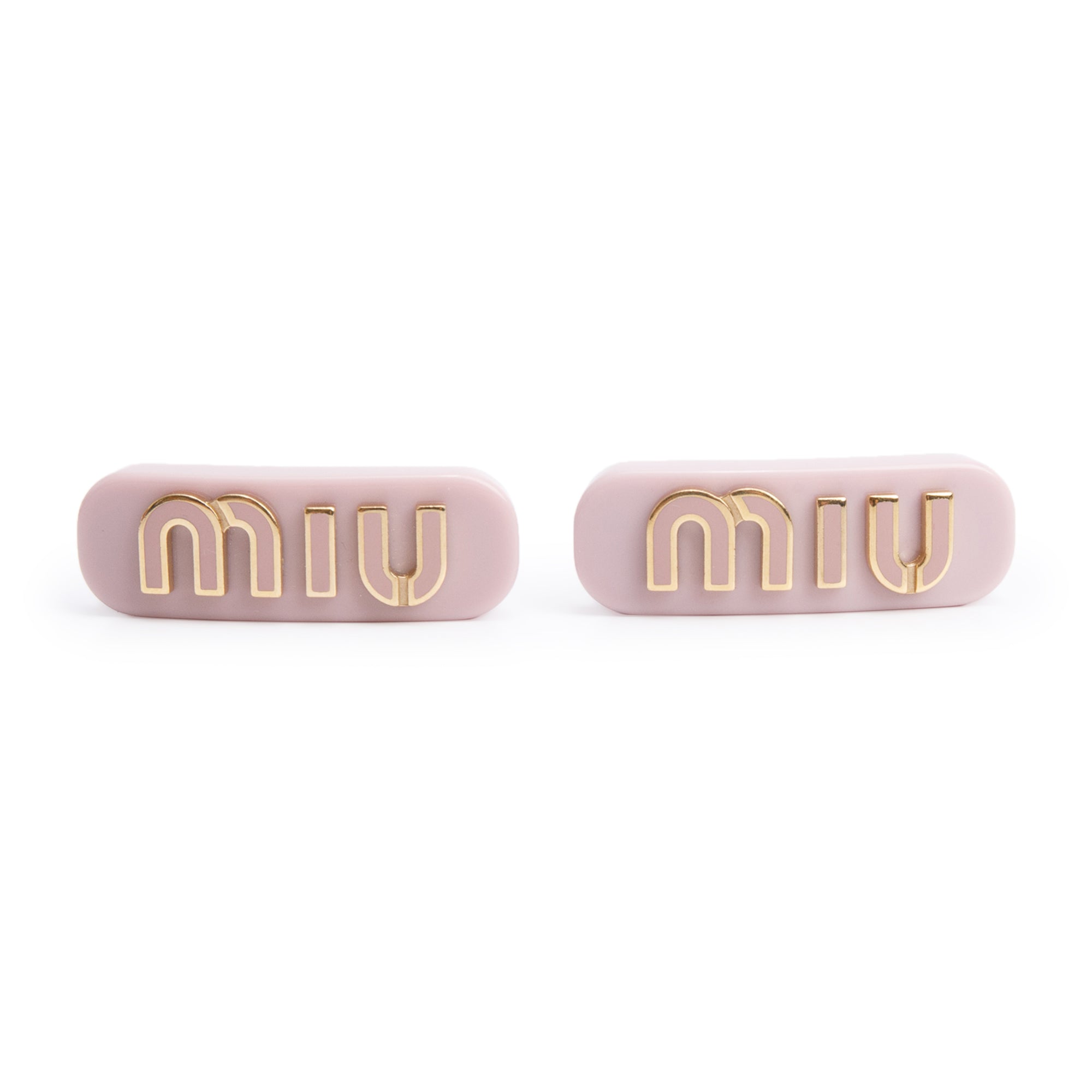 Miu Miu Pink Logo Hair Clips w/ Box – OLIVER'S