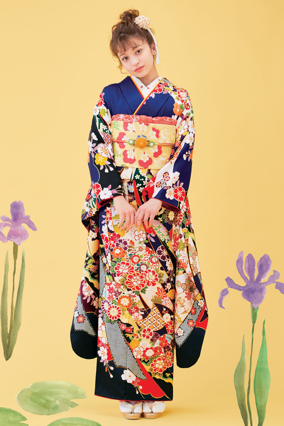 青地に熨斗柄が映える王道古典振袖｜格式と華やかさが叶う華やぎの一着