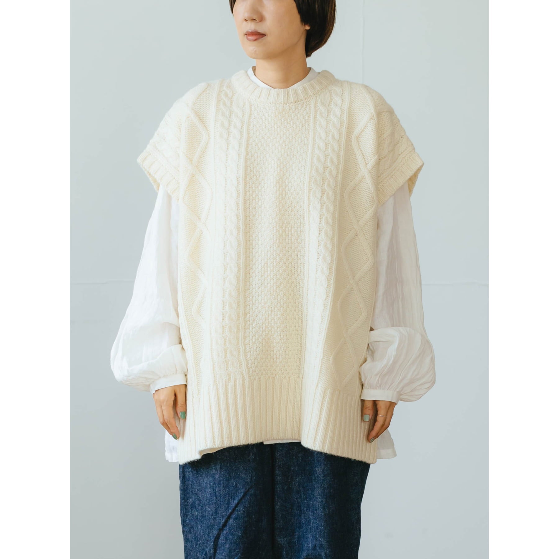 ichi ケーブルノースリーブベスト｜洋服｜オルネ ド フォイユ公式