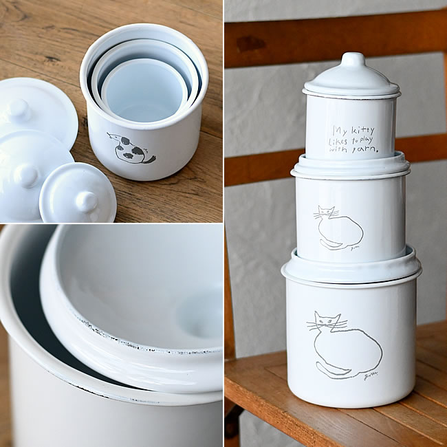 ホーロー ペットキャニスターセット | ゼネラルストア オルネ