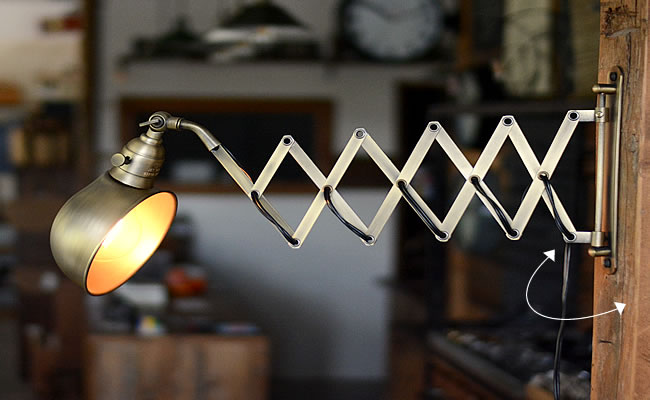 シザー ブラケットライト WALL ナチュラルインテリア 生活雑貨の通信