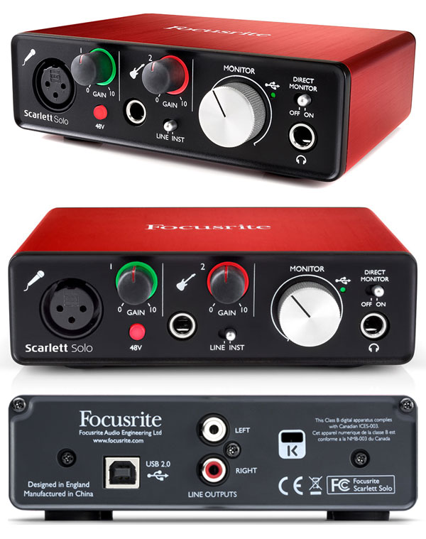 Focusriteから新たな高品質オーディオインターフェイス「Scarlett Solo