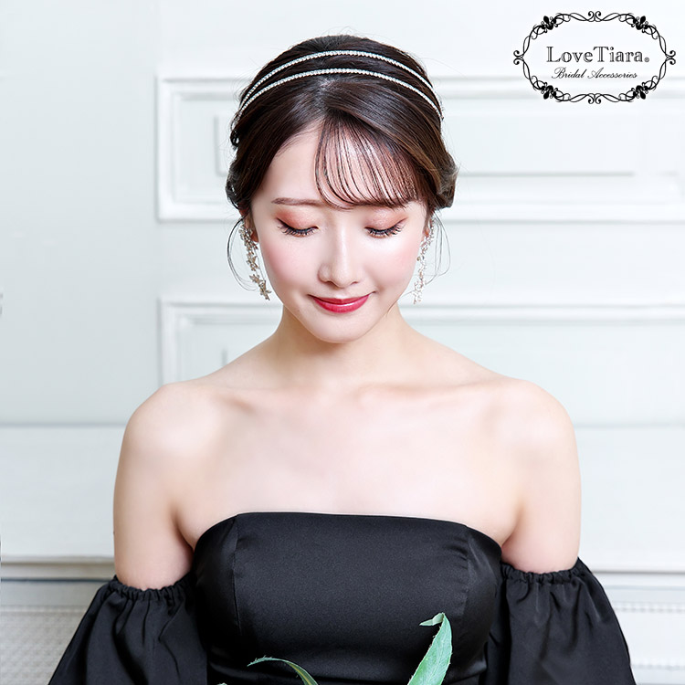 シンプル2連カチューシャ 通信販売ブライダルウェディング通販 髪飾り