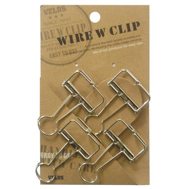 大 ワイヤーWクリップ 4P シルバー(シルバー): ステーショナリー