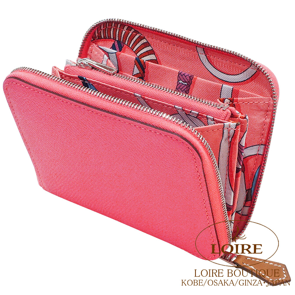 美品　エルメス アザップ シルクイン コンパクト　C刻印 ローズアザレ HERMES（エルメス） アザップ コンパクト シルクイン C刻印