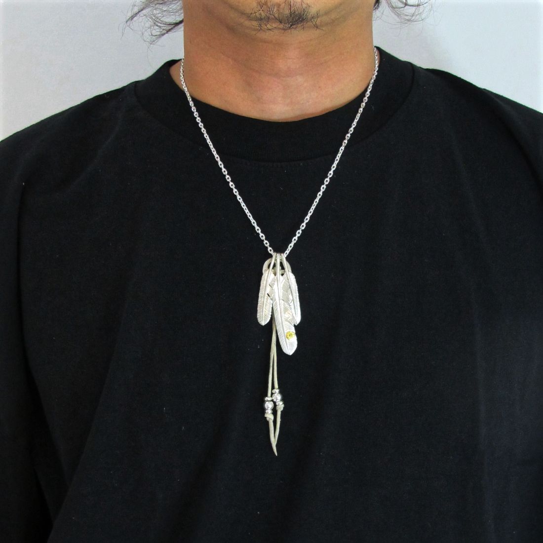 STUDIO T&Y - Feather M with Gold Point S + Medicine Wheel S SET