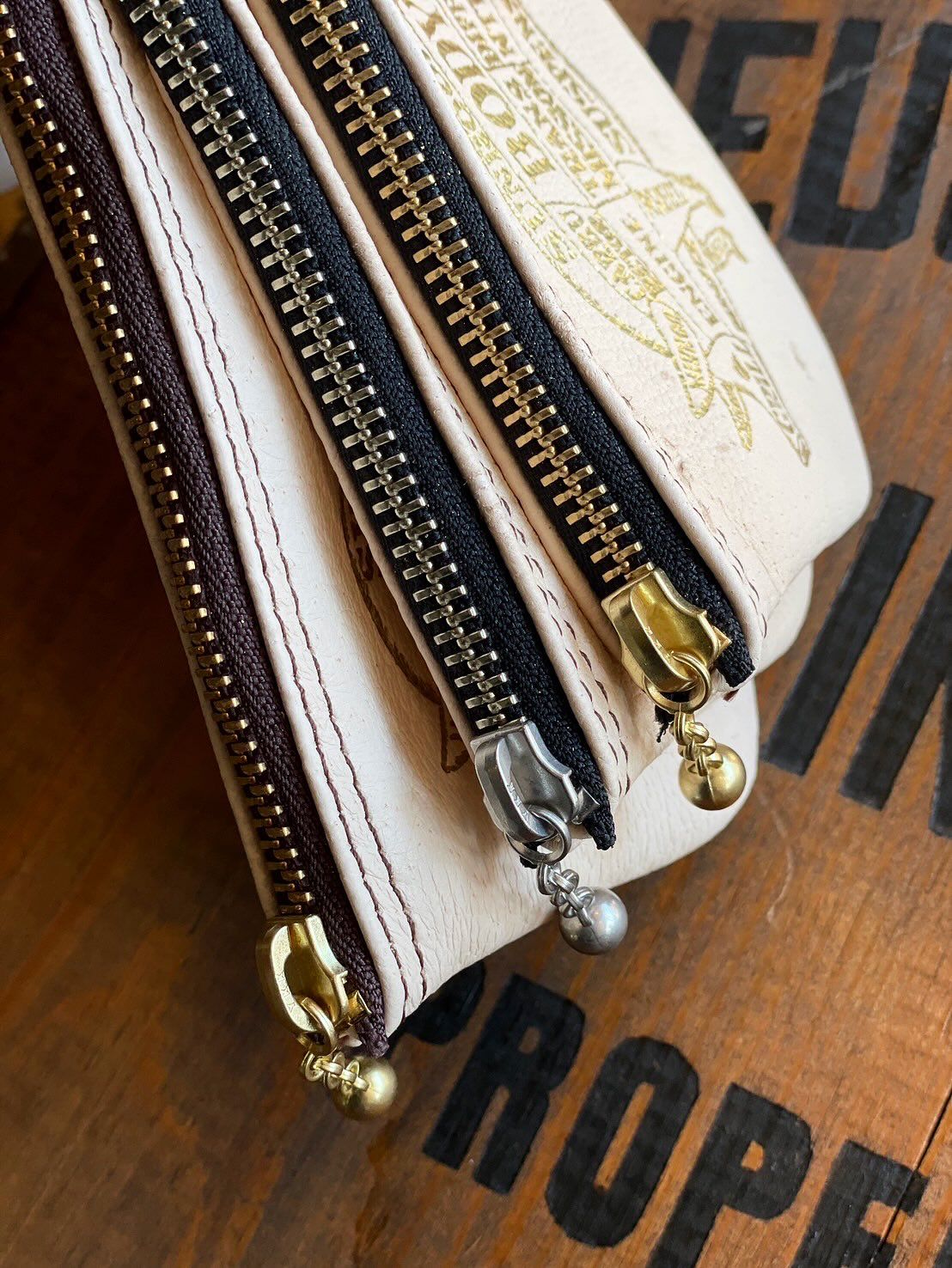 PORKCHOP GARAGE SUPPLY - NEW BIKER WALLET (BROWN×GOLD) / 福禄寿