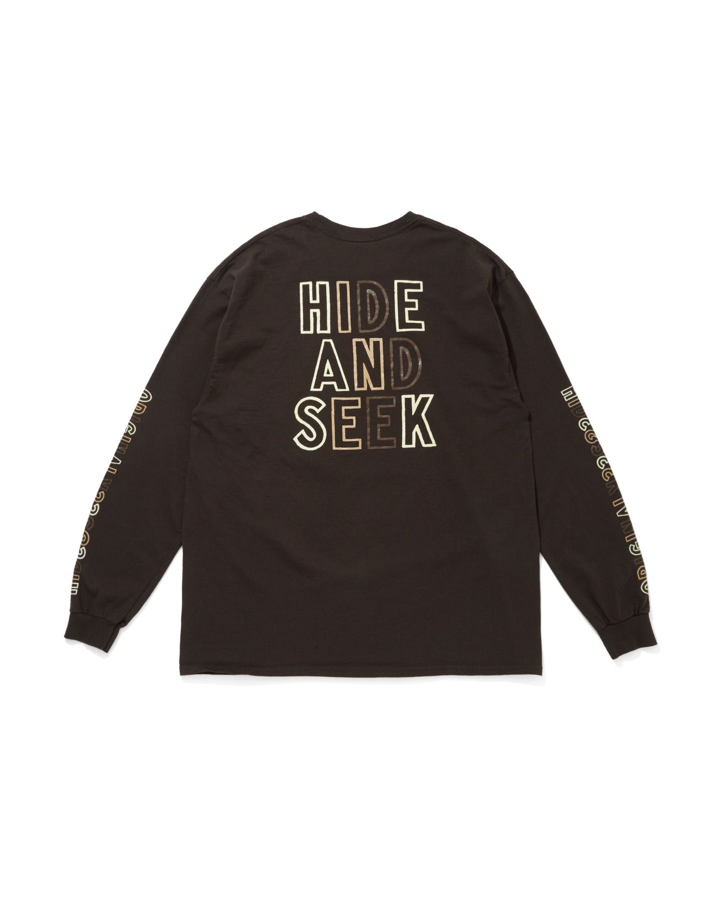 HIDE AND SEEK - Original H&S L/S Tee (BROWN) / 西浦徹 コラボ ロンT