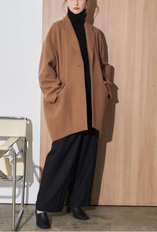 ELENDEEK - コクーンチェスターコート(ベージュ)毛100% / オーバー