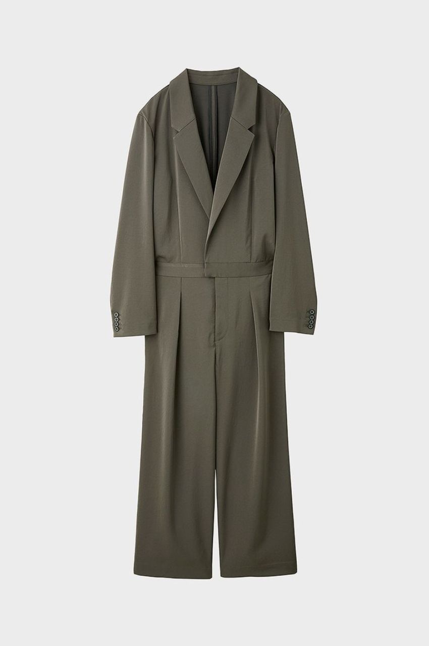 MIESROHE - マスキュリンジャンプスーツ(グレー) / ポリエステル