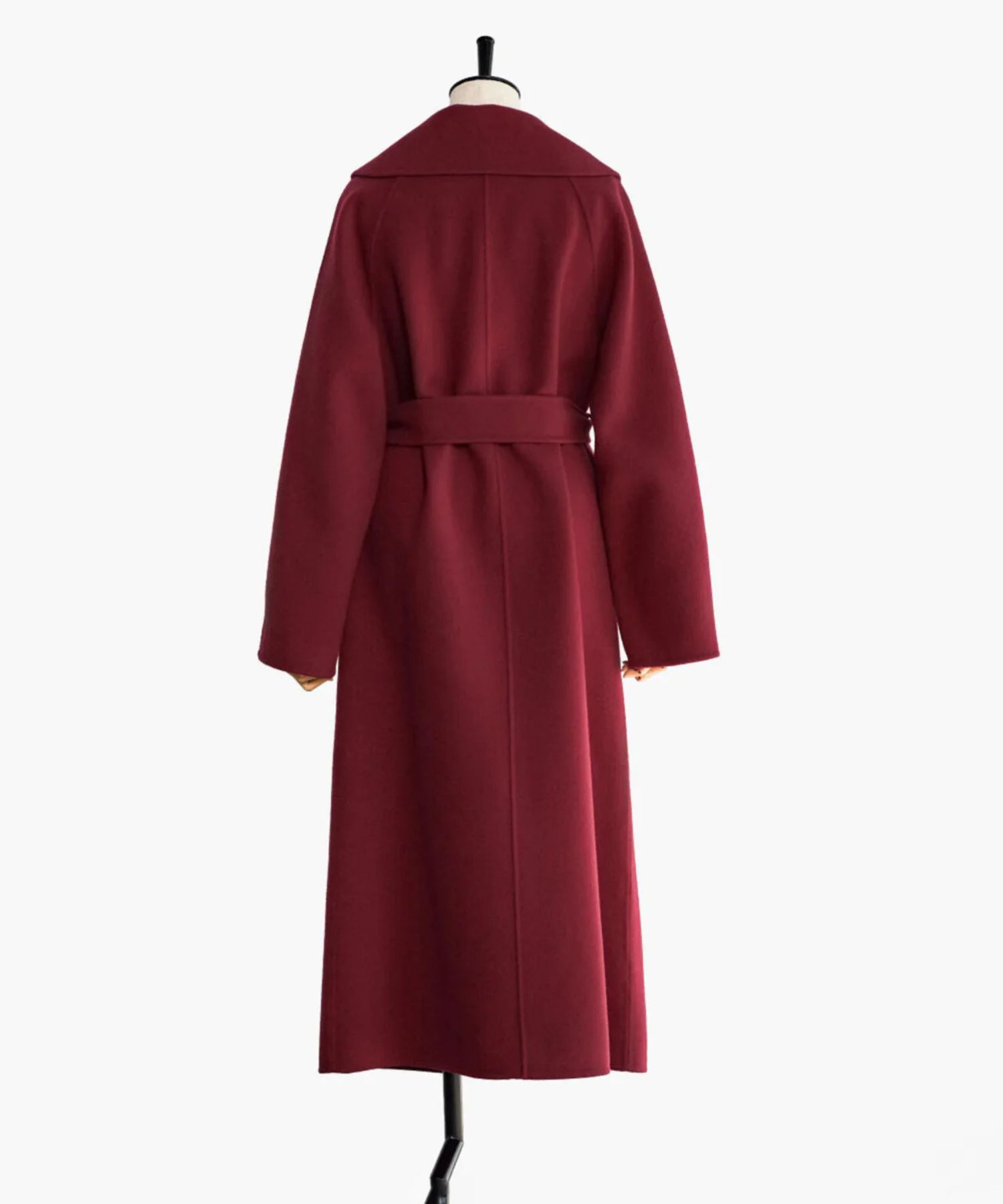 PINKY&DIANNE - ビックカラーリバーコート(バーガンディ)羊毛 / 袖裏