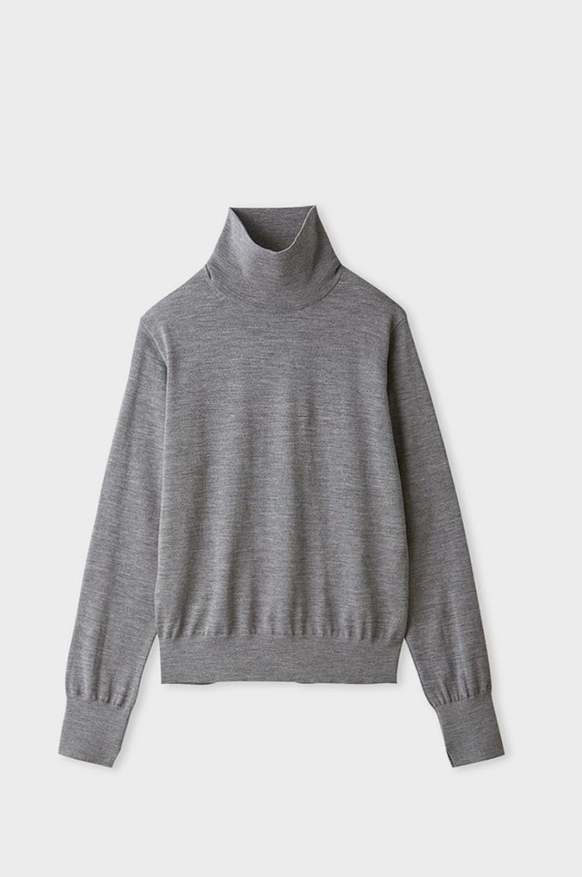 MIESROHE - ハイゲージタートルネックニット(グレー)羊毛