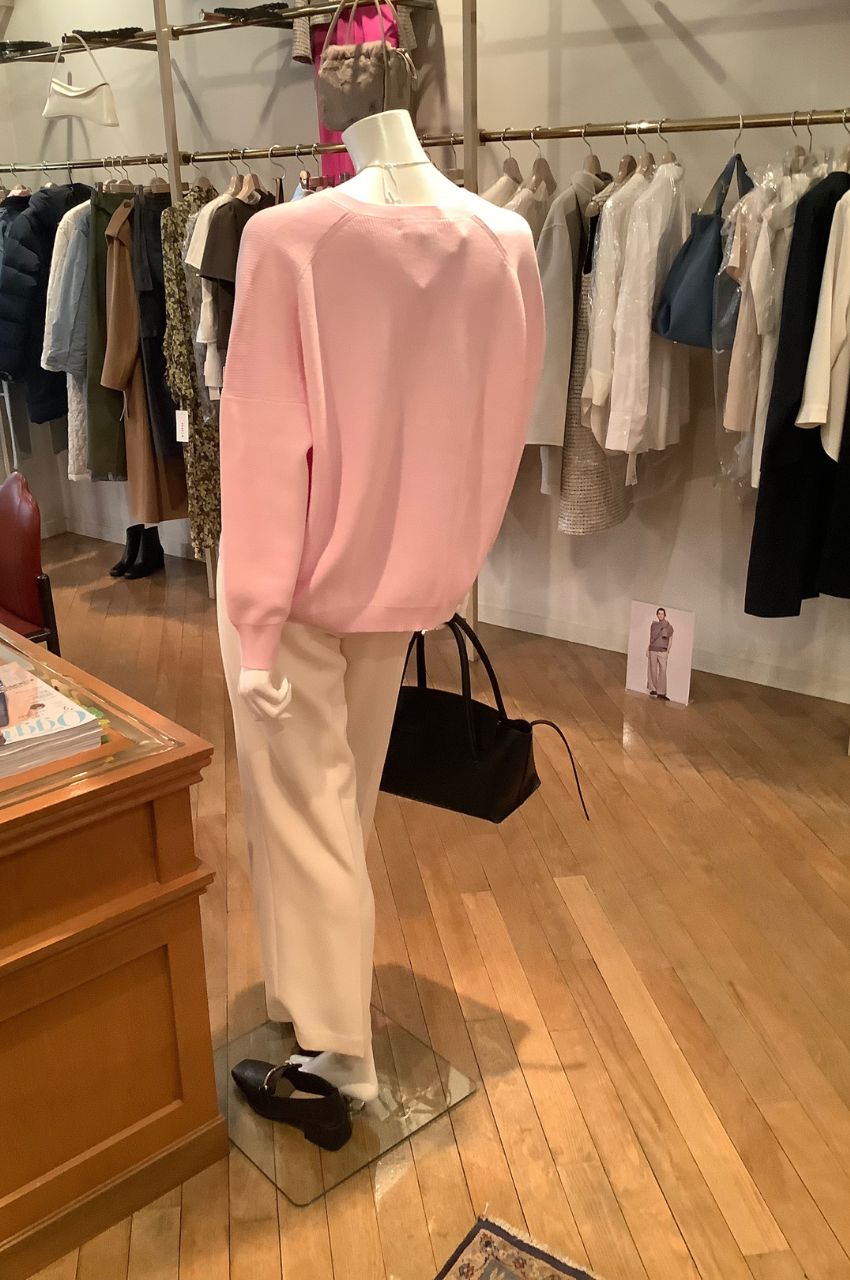 Theory - Vネックニットプルオーバー(ピンク)コットン / ゆったり