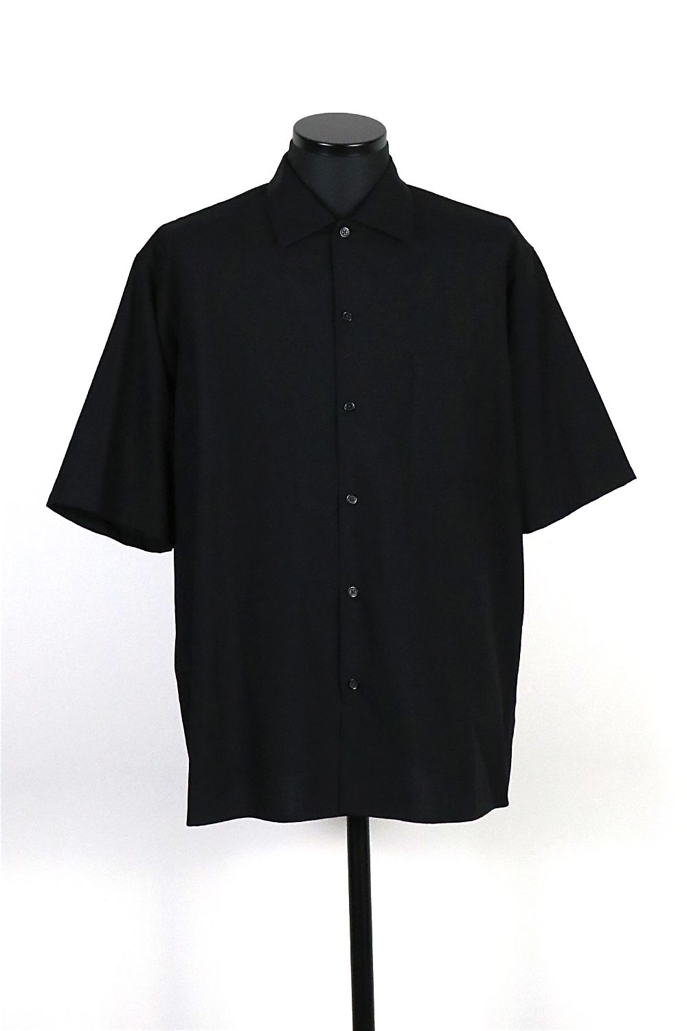 marka - TUMBLED WOOL TROPICAL OPEN COLLAR SHIRT S/S / タンブル