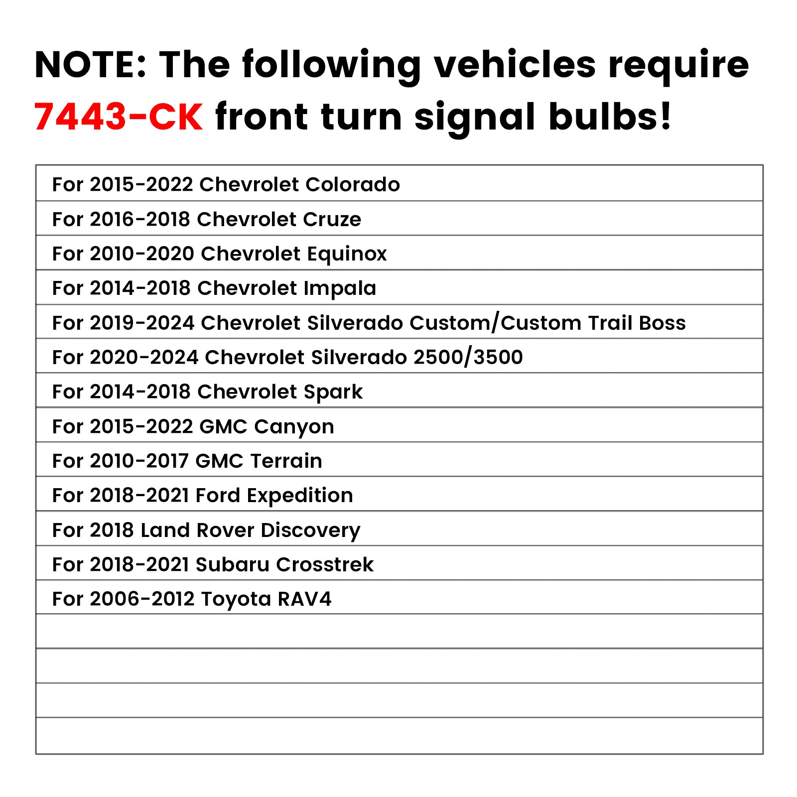 7443 7444 LED Front Turn Signal Bulbs CanBus-Ready Switchback | T3 Ser